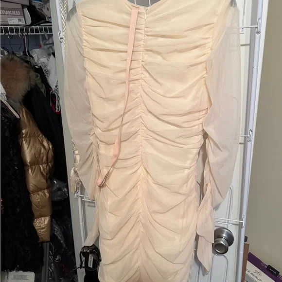 Oh Polly Cream Embellished Dress - Picture 3 of 3